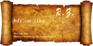 Róna Zita névjegykártya